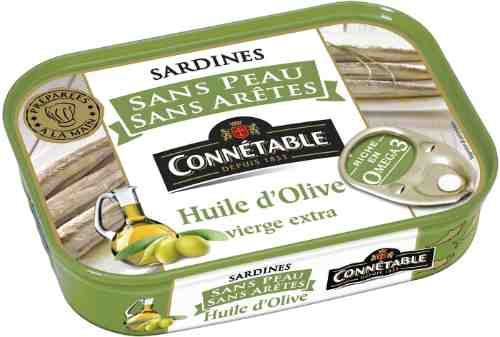 Сардины Connetable без кожи и костей в оливковом масле первого отжима экстра 140г арт. 1102508