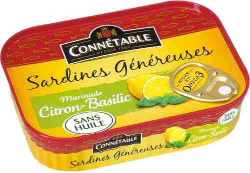 Сардины Connetable Genereuse в маринаде с лимоном и базиликом 140г арт. 1042935