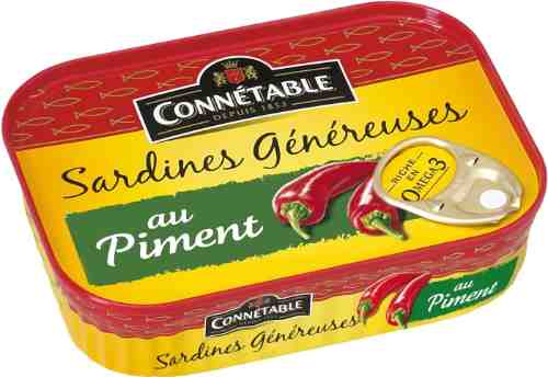 Сардины Connetable Genereuse в подсолнечном масле с перцем 140г арт. 1102503