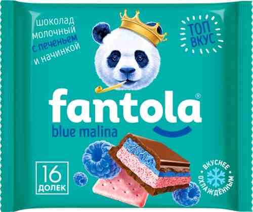 Шоколад Fantola молочный Blue malina и печеньем 60г арт. 1126265