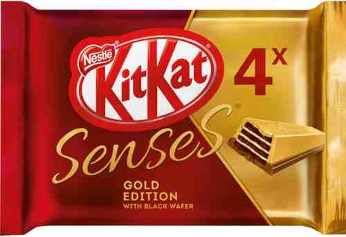 Шоколад KitKat Senses Gold Edition Deluxe Caramel белый с добавлением карамели и молочный с хрустящей вафлей 116г арт. 1031746