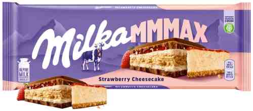 Шоколад Milka Strawberry Cheescake Молочный с клубникой печеньем со вкусом чизкейка 300г арт. 694353