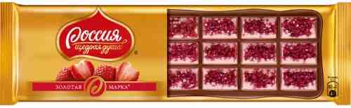 Шоколад Россия - щедрая душа Молочный и клубнично белый шоколад 140г арт. 989192
