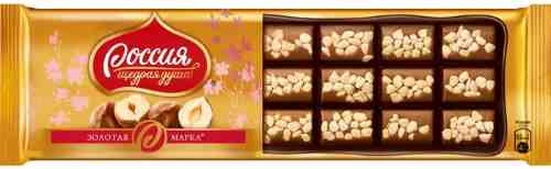Шоколад Россия - щедрая душа Темный и молочный шоколад с фундуком 140г арт. 989190