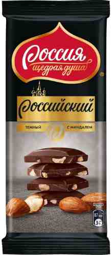 Шоколад Россия - щедрая душа темный с миндалем 82г арт. 1041678