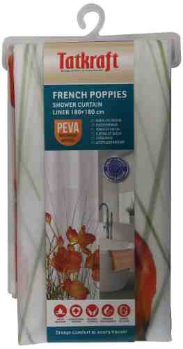 Штора для ванной комнаты Tatkraft French Poppies Peva 180*180см арт. 1080257