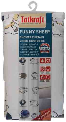 Штора для ванной комнаты Tatkraft Funny Sheep textil 180*180см арт. 1080230