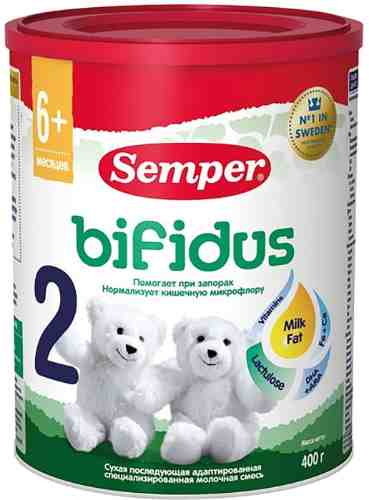 Смесь Semper Bifidus 2 молочная с 6 месяцев 400г арт. 987867