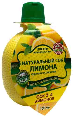 Сок лимона Азбука продуктов 100% натуральный 100мл арт. 1120180