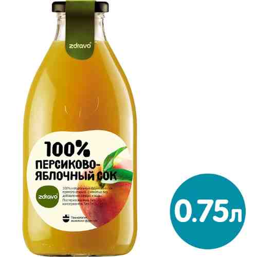 Сок Zdravo персиково-яблочный 750мл арт. 1182624