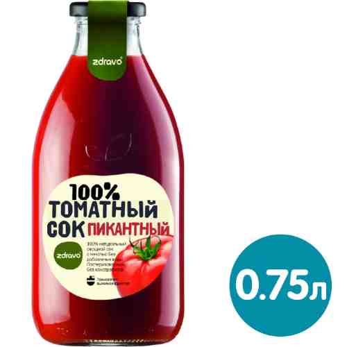 Сок Zdravo томатный пряный 750мл арт. 1182626