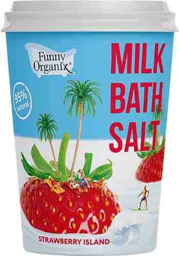 Соль для ванн Funny Organix Strawberry island молочная 500г арт. 1195979