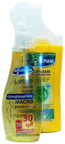 Солнцезащитное масло Биокрим для загара Сухое SPF 30 200мл + подарок Бальзам после загара Биокрим S.O.S. 200мл арт. 1087508