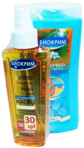Солнцезащитное масло Биокрим Сухое для загара SPF 30 135мл + подарок Молочко после загара Биокрим 200мл арт. 1087637