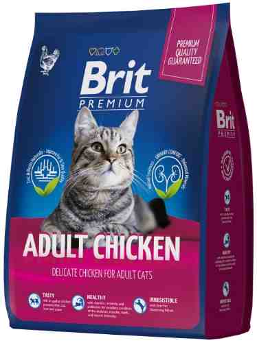 Сухой корм для кошек Brit Premium Adult с курицей 2кг арт. 1187650
