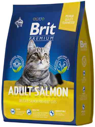 Сухой корм для кошек Brit Premium Adult с лососем 2кг арт. 1187651
