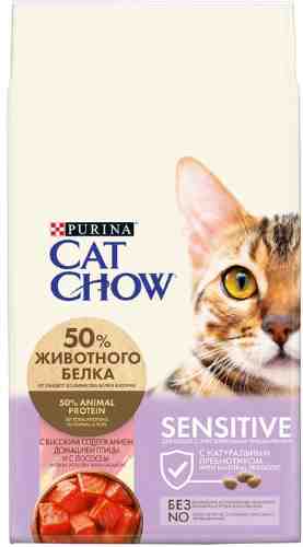 Сухой корм для кошек Cat Chow Sensitive Птица и лосось 7кг арт. 877564