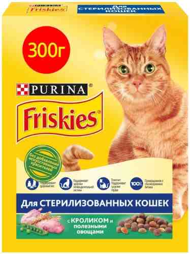 Сухой корм для кошек Friskies с кроликом и полезными овощами 300г арт. 373493