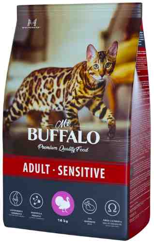 Сухой корм для кошек Mr.Buffalo Adult Sensitive с индейкой 10кг арт. 1204940