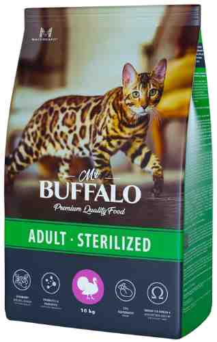 Сухой корм для кошек Mr.Buffalo Sterilized с индейкой 10кг арт. 1204949