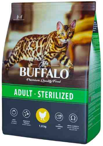 Сухой корм для кошек Mr.Buffalo Sterilized с курицей 1.8кг арт. 1204944