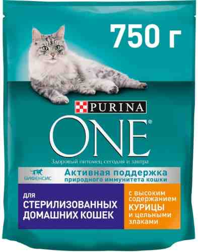 Сухой корм для кошек Purina ONE с курицей и цельными злаками 750г арт. 539560