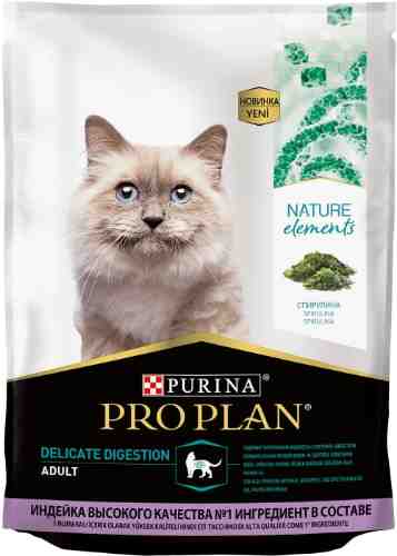 Сухой корм для кошек Purina Pro Plan Nature Elements Delicate Digestion с индейкой 200г арт. 1204979