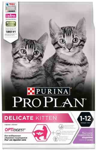 Сухой корм для котят Pro Plan Optidigest Delicate Kitten для чувствительного пищеварения с индейкой 3кг арт. 859913