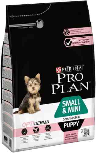 Сухой корм для щенков Pro Plan Optiderma Small&Mini Puppy для мелких пород с лососем 3кг арт. 860753