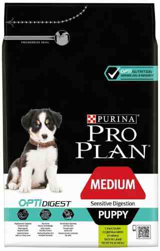 Сухой корм для щенков Pro Plan Optidigest Medium Puppy Sensitive Digestion для средних пород для улучшения пищеварения с арт. 860391