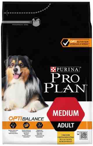 Сухой корм для собак Pro Plan Optibalance Medium Adult для средних пород с курицей 3кг арт. 860362