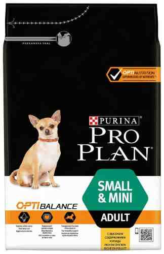 Сухой корм для собак Pro Plan Optibalance Small&Mini Adult для мелких пород с курицей 3кг арт. 860318
