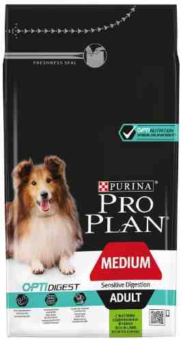 Сухой корм для собак Pro Plan Optidigest Medium Adult Sensitive Digestion для средних пород для улучшения пищеварения с арт. 694929