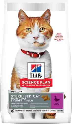 Сухой корм для стерилизованных кошек и кастрированных котов Hills Science Plan Sterilised Cat с уткой 1.5кг арт. 995918