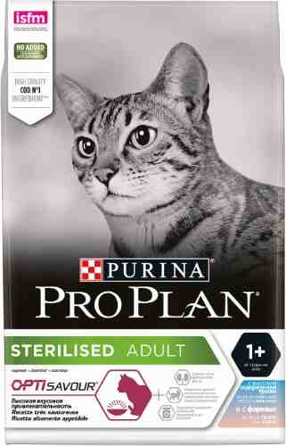Сухой корм для стерилизованных кошек Pro Plan Optisavour Sterilised с треской и форелью 1.5кг арт. 963276