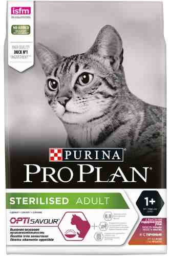 Сухой корм для стерилизованных кошек Pro Plan Optisavour Sterilised с уткой и печенью 3кг арт. 963281