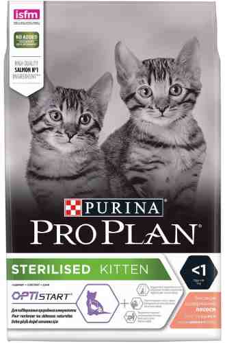Сухой корм для стерилизованных котят Pro Plan Optistart Sterilised Kitten с лососем 3кг арт. 1022763