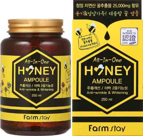 Сыворотка для лица FarmStay многофункциональная ампульная с медом 250мл арт. 1111274