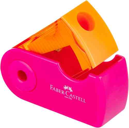 Точилка для карандашей Faber-Castell Sleeve Mini 1 отверстие с контейнером в ассортименте арт. 1080900