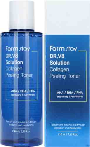 Тонер для лица FarmStay обновляющий укрепляющий с коллагеном и AHA/BHA/PHA кислотами 210мл арт. 1111456