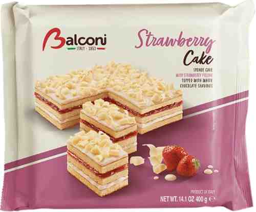 Торт Balconi Бисквитный клубничный 400г арт. 1079029