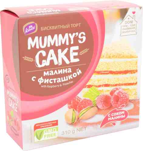 Торт Konti Mummys cake со вкусом Малина с фисташкой 310г арт. 1021826