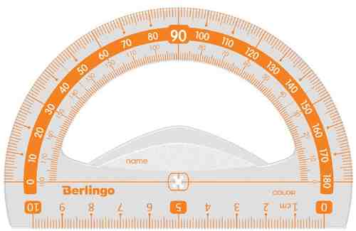 Транспортир Berlingo Color 10см 180° в ассортименте арт. 1080942