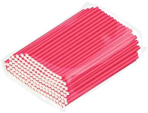 Трубочки бумажные Gratias розовые 200шт арт. 1042088