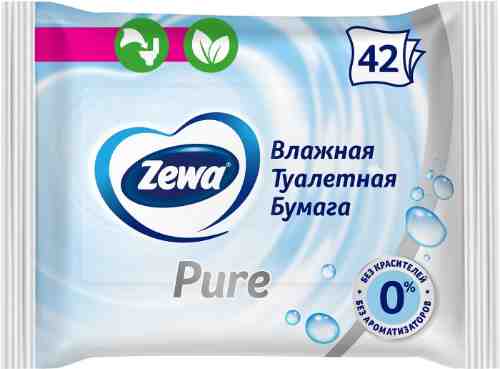 Туалетная бумага Zewa Pure без аромата влажная 42шт в ассортименте арт. 311875