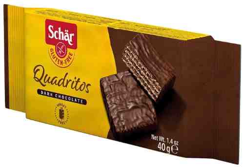 Вафли Schar Quadritos в шоколаде без глютена 40г арт. 481650