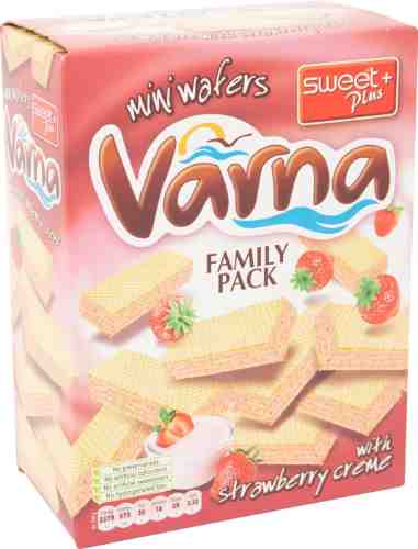 Вафли Sweet Plus Varna Мини с кремом с клубничным ароматом 200г арт. 521886