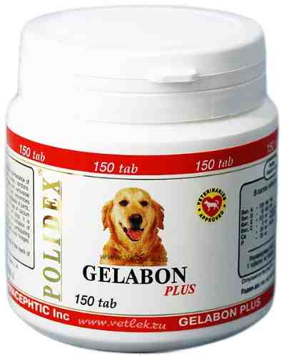 Витамины для собак Polidex Gelabon plus укрепление связок и суставов 150 таблеток арт. 1075732