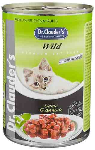 Влажный корм для кошек Dr.Clauders с дичью 415г (упаковка 12 шт.) арт. 1190549pack