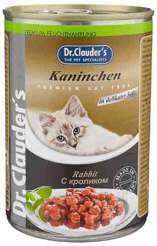 Влажный корм для кошек Dr.Clauders с кроликом 415г (упаковка 12 шт.) арт. 1190555pack